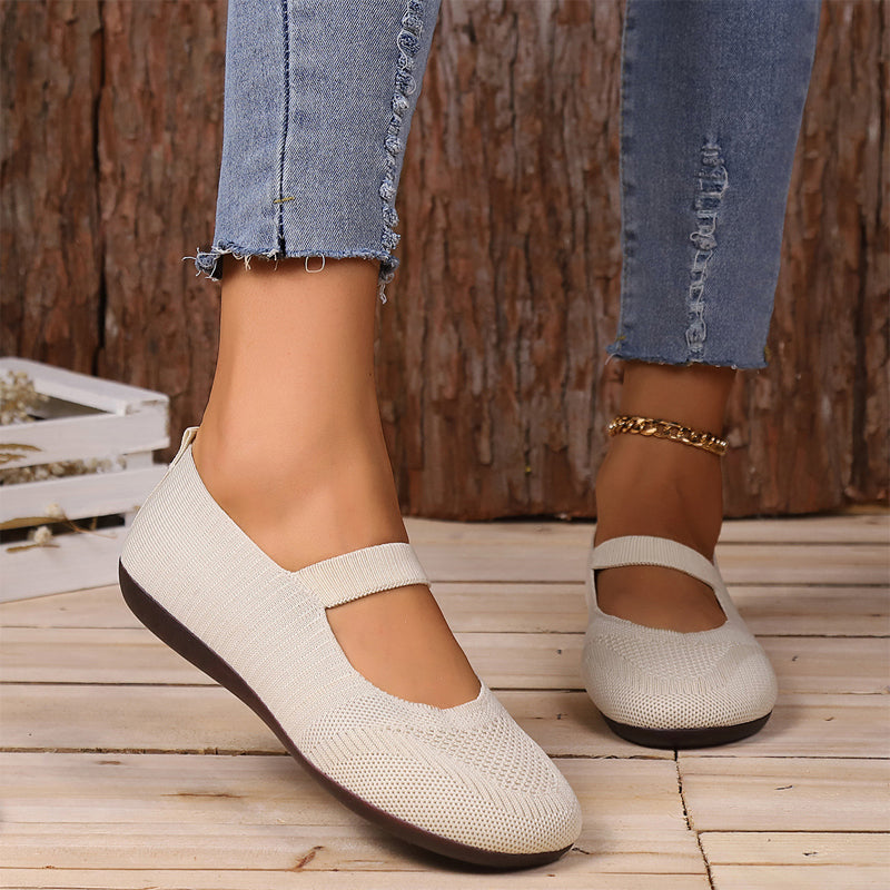 Godelieve - Dames ballerina's van ademend mesh met elastische band