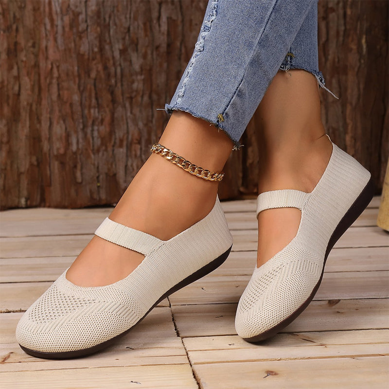 Godelieve - Dames ballerina's van ademend mesh met elastische band