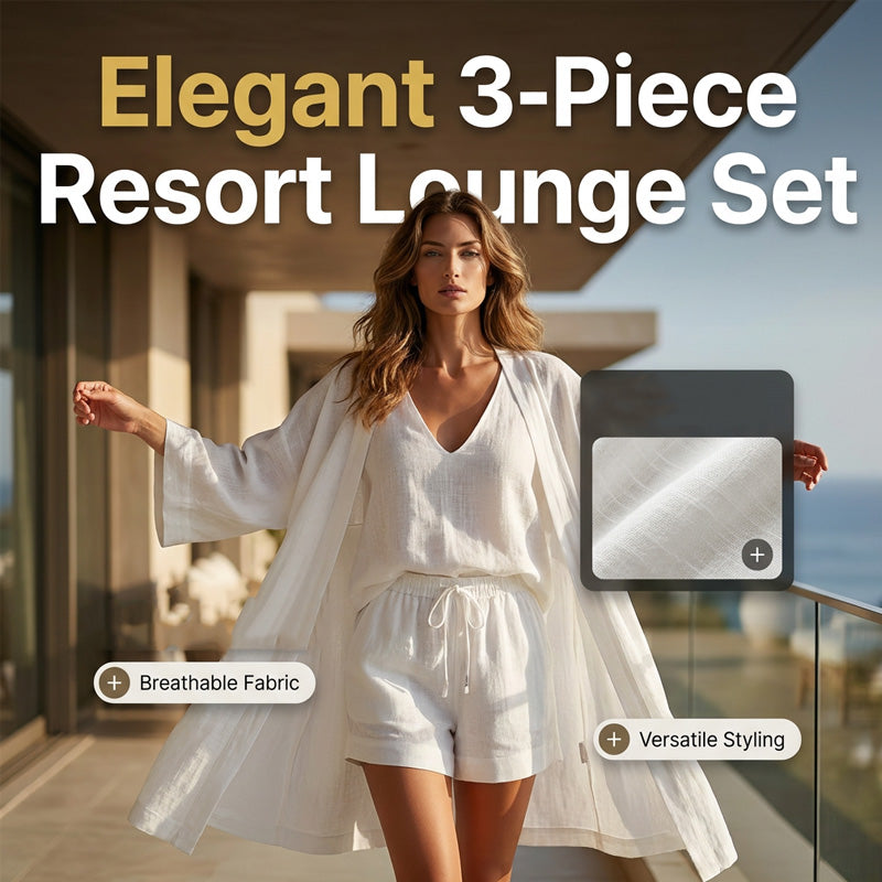 Esmoria - Vrouwen lounge set van 3 delen met cardigan en short