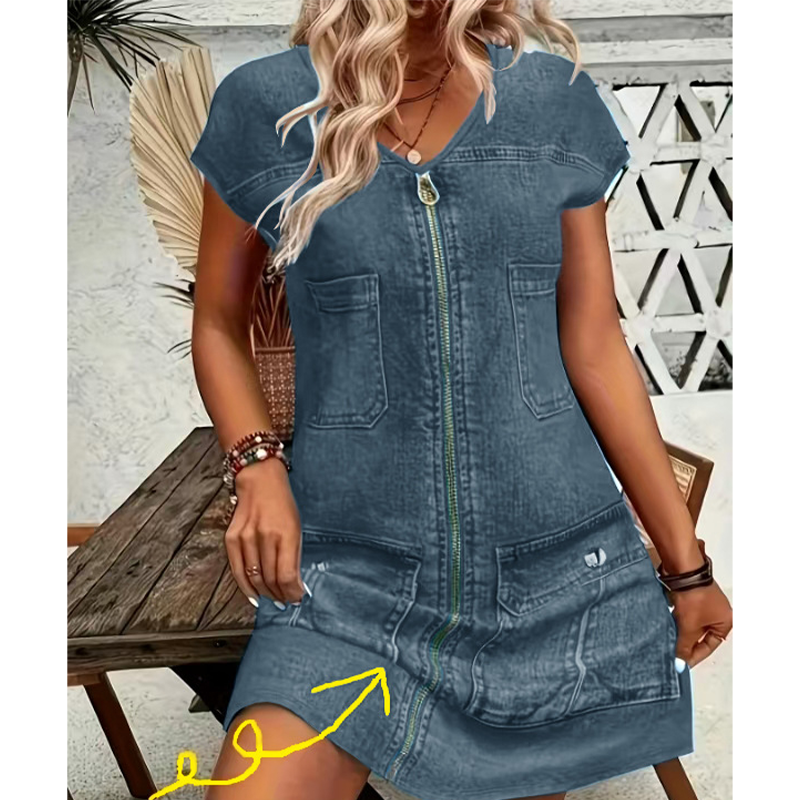 Amorine - Dames casual ritsjurk met zakken