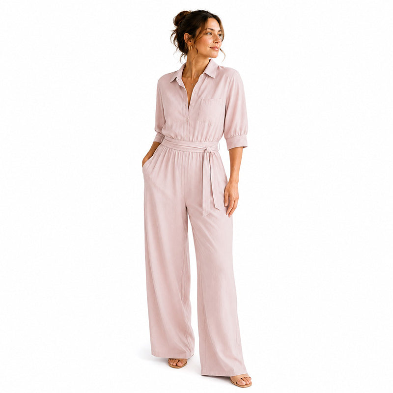 Cassiène - Dames jumpsuit met blouse en brede broek