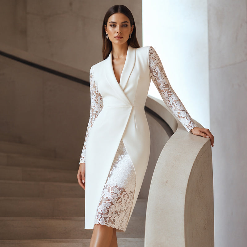 Willa - Bodycon jurk voor dames met kanten mouwen