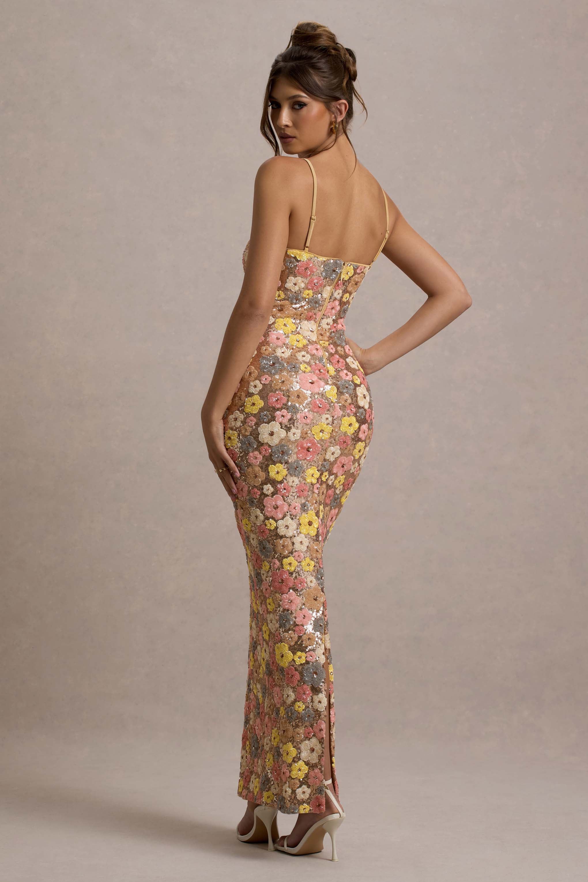 Lunovelle - Elegante lange bloemenjurk voor vrouwen met fijne bandjes