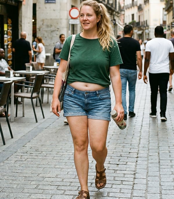 Phaedora - Hoge taille shorts voor dames met diepe zakken