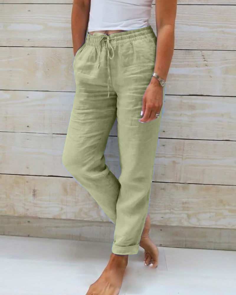 Tamina - Casual Broek met Trekkoorden