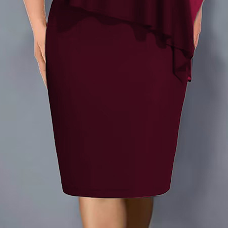 Lorenne - Damescape jurk met strass en chiffon overlay