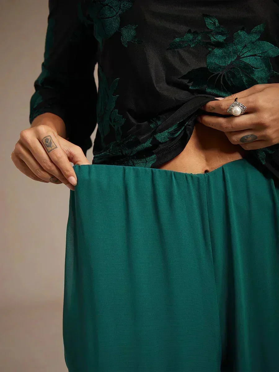 Marilivra - Rechte Broek met Chiffon Split