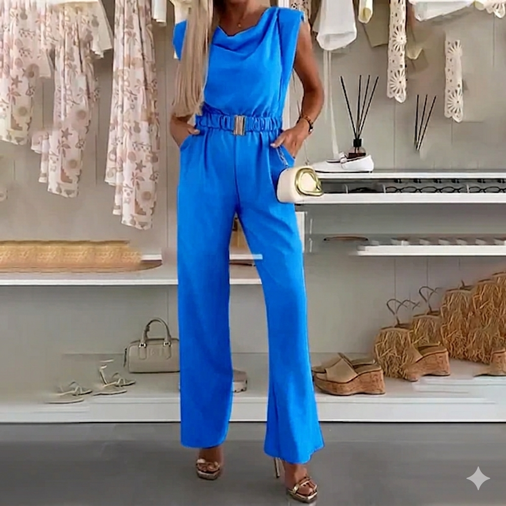 Loxellea - Dames Jumpsuit Vloeiend Met Gedefinieerde Taille Elegante Dagelijks Gebruik