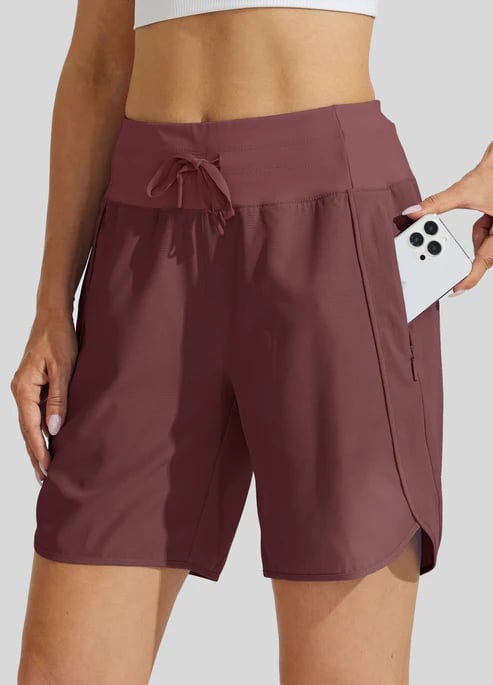 Tyrelle - Dames sportshort met hoge taille en trekkoord