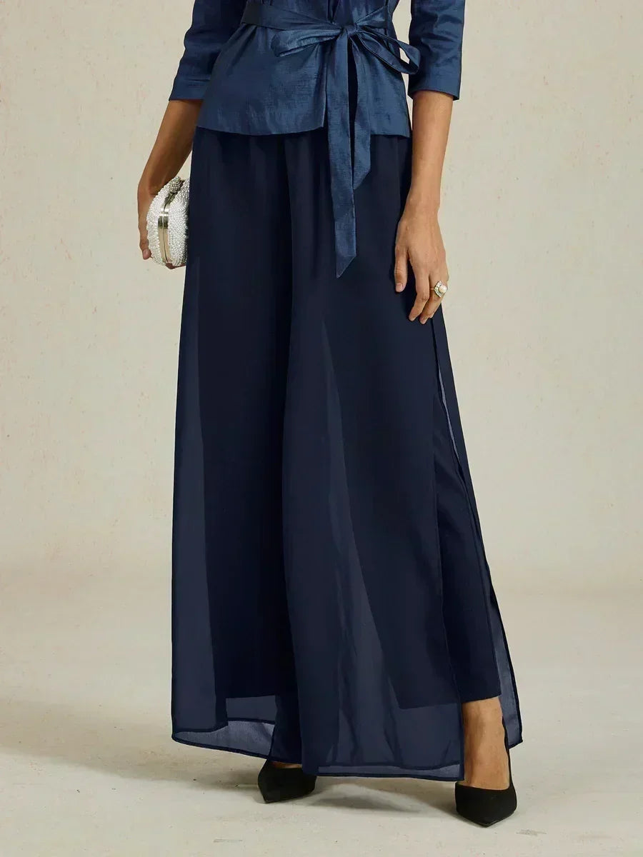 Marilivra - Rechte Broek met Chiffon Split