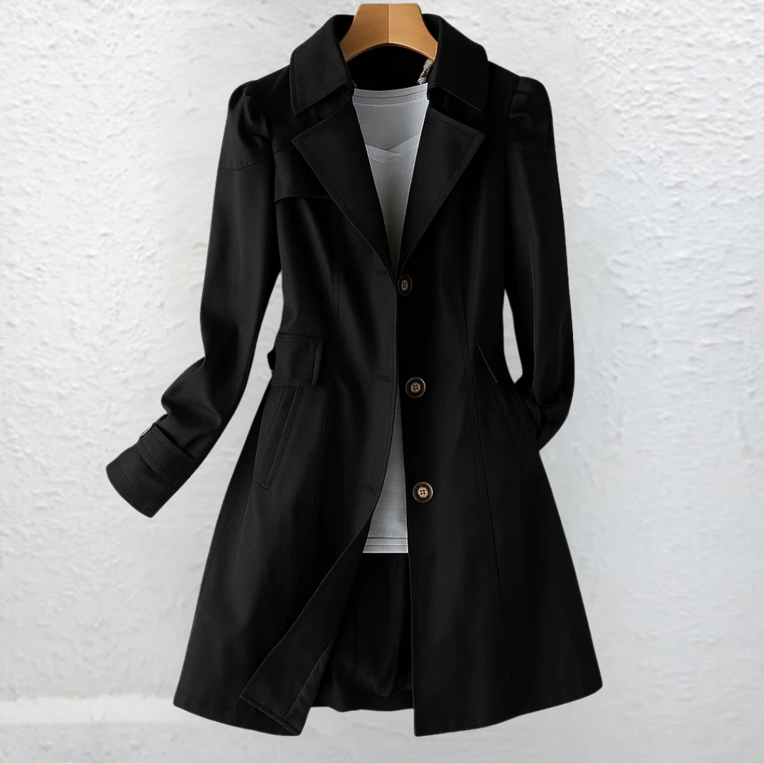 Glyorae - Elegante trenchcoat voor dames met een getailleerde pasvorm in tijdloos klassiek stijl