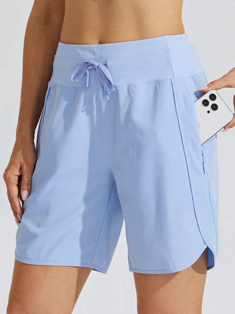 Tyrelle - Dames sportshort met hoge taille en trekkoord