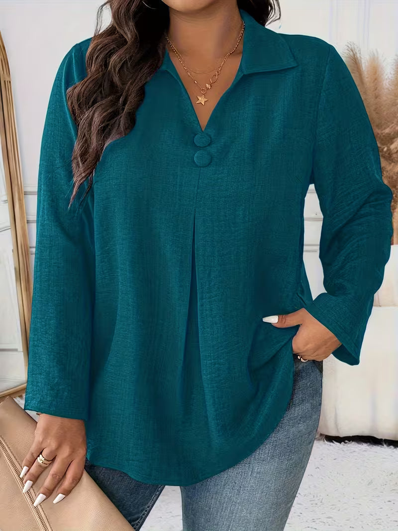 Elmyra - Elegante Knopfloze Fluid Chemise