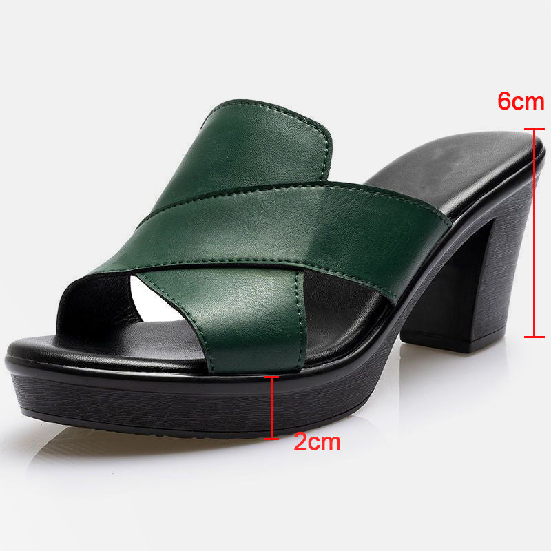 Izyra - Dames Sandalen Comfort Met Dikke Zool Gemiddelde Hak Dagelijkse Stijl