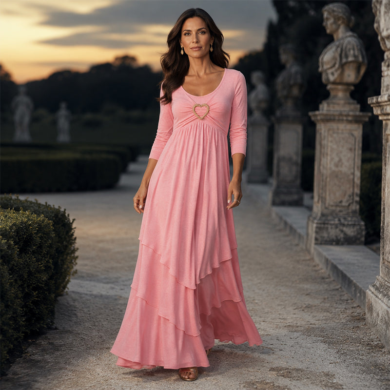 Joline - Midi jurk voor vrouwen met hartdetail