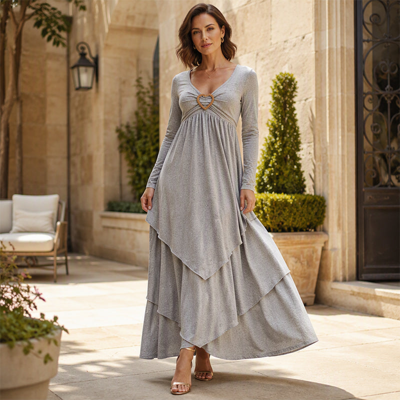 Joline - Midi jurk voor vrouwen met hartdetail