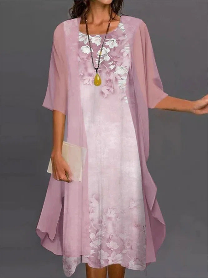 Nesoria - Tweedelig damesoutfit met bloemenprint in elegante stijl