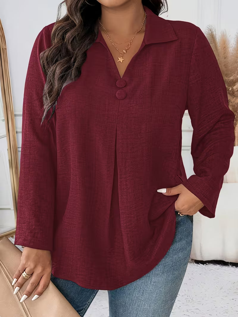Elmyra - Elegante Knopfloze Fluid Chemise