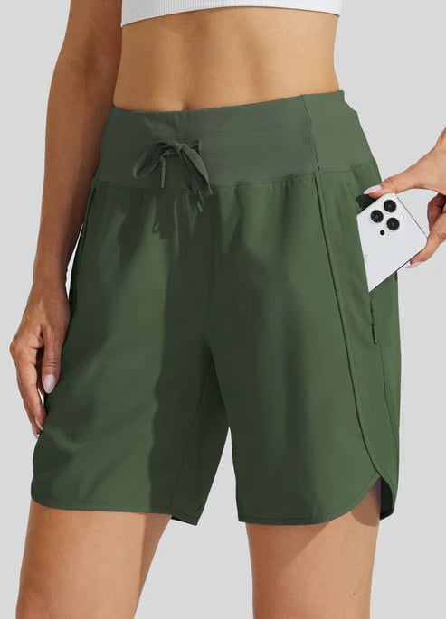 Tyrelle - Dames sportshort met hoge taille en trekkoord