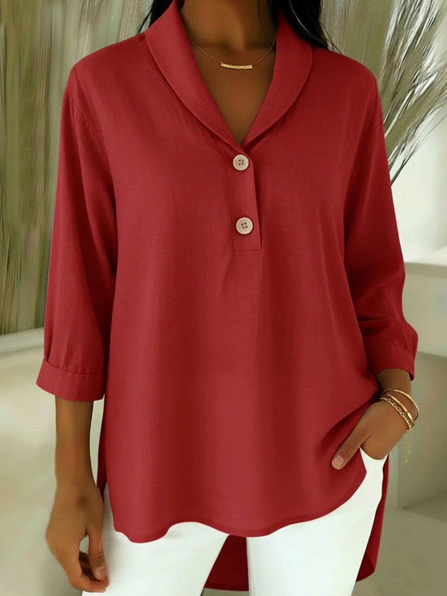 Belyra - Elegante Blouse van Katoen en Linnen
