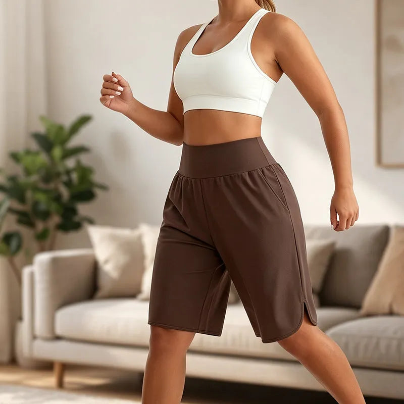 Graciela - Korte dames shorts met hoge taille en knielengte