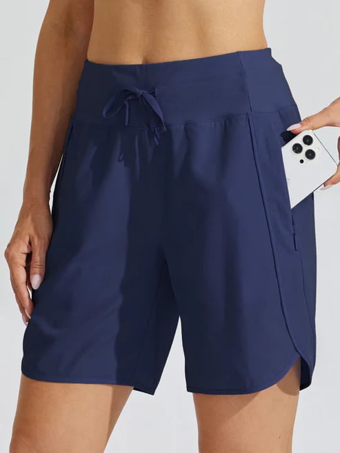 Tyrelle - Dames sportshort met hoge taille en trekkoord