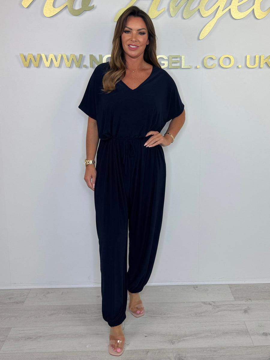 Yola - 2025 Katoenen jumpsuit met V-hals en strikceintuur
