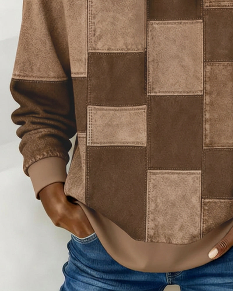 Gwenarissa - Moderne Denim Patchwork Hoodie