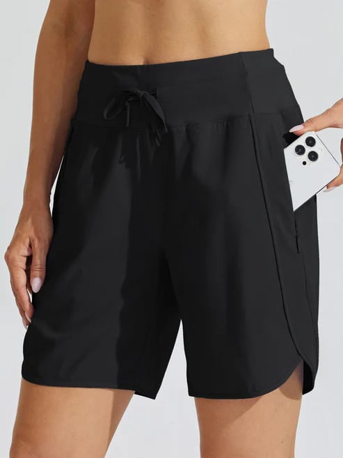 Tyrelle - Dames sportshort met hoge taille en trekkoord