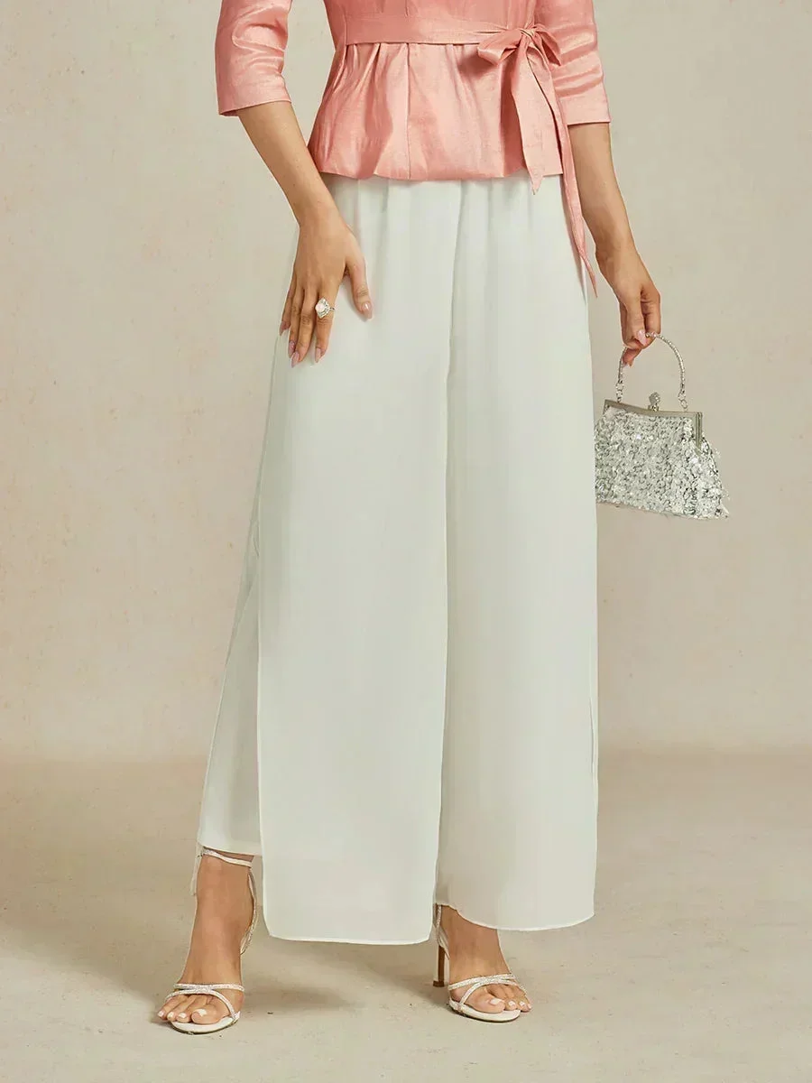 Marilivra - Rechte Broek met Chiffon Split