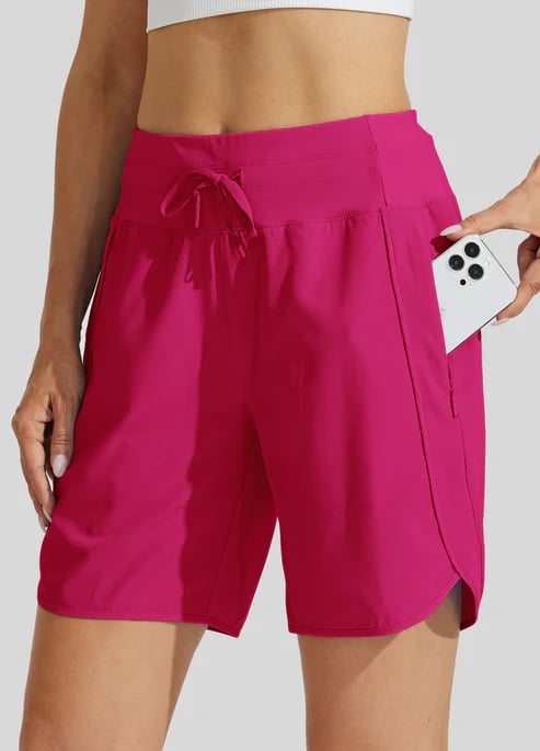 Tyrelle - Dames sportshort met hoge taille en trekkoord