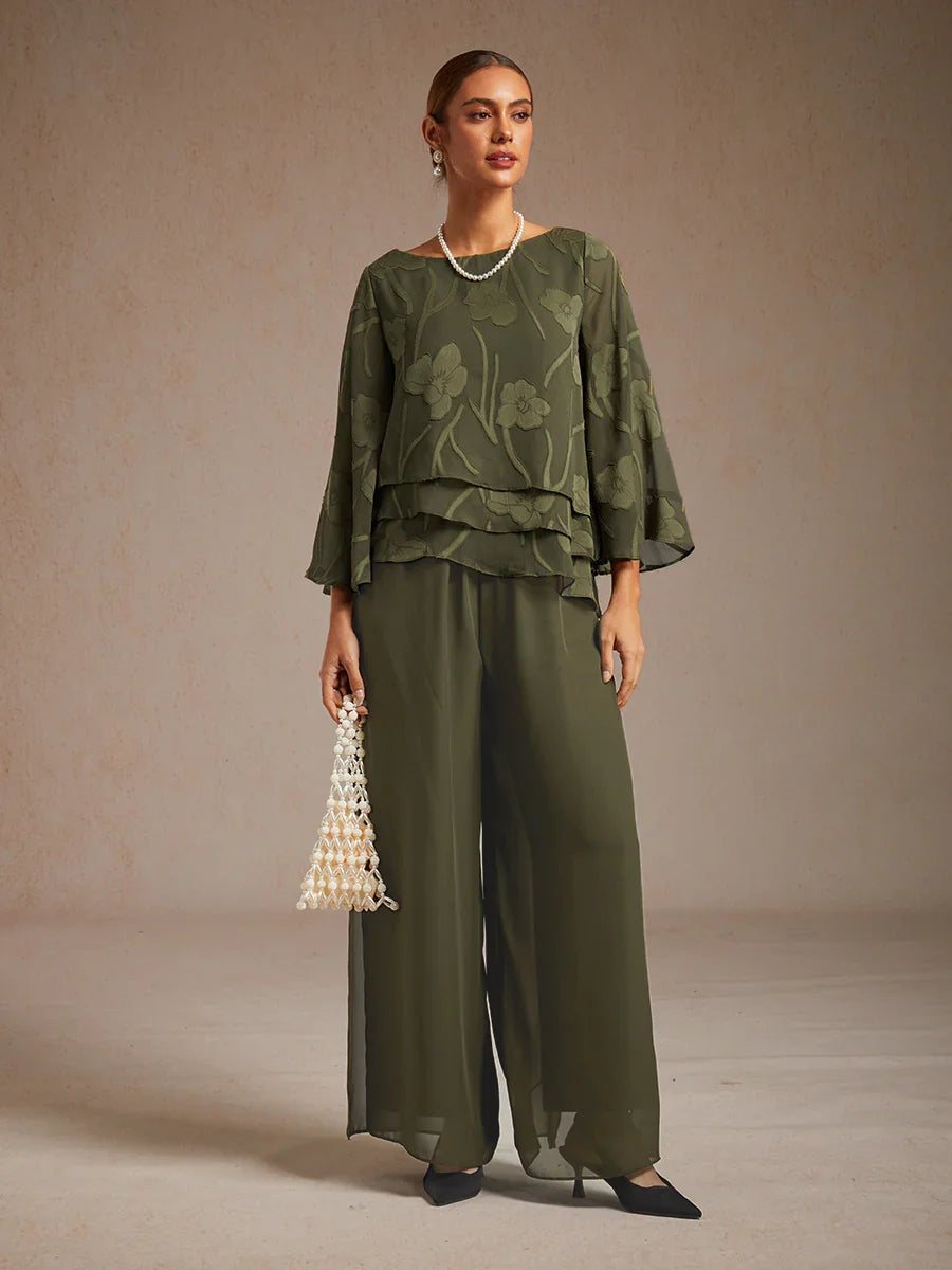 Marilivra - Rechte Broek met Chiffon Split