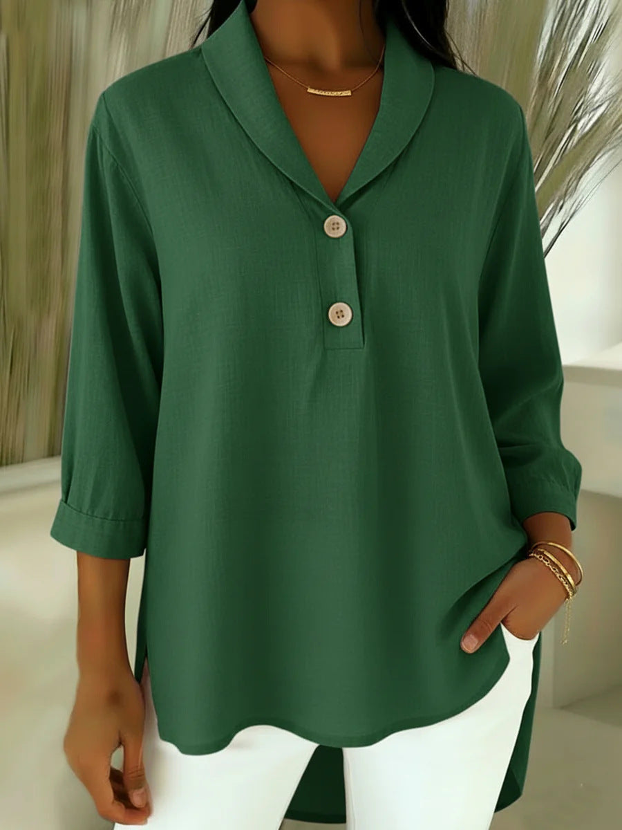 Belyra - Elegante Blouse van Katoen en Linnen