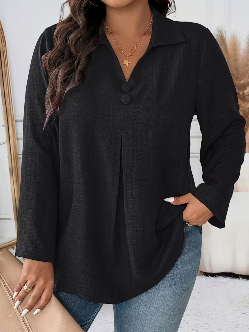 Elmyra - Elegante Knopfloze Fluid Chemise
