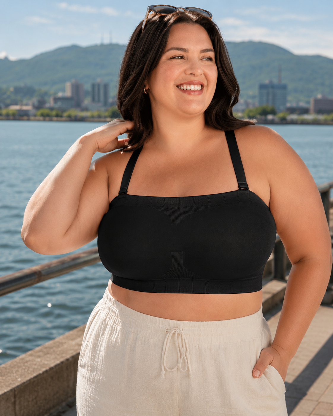 Lysena - Verstelbare strapless bandeau bh met draadloos comfort