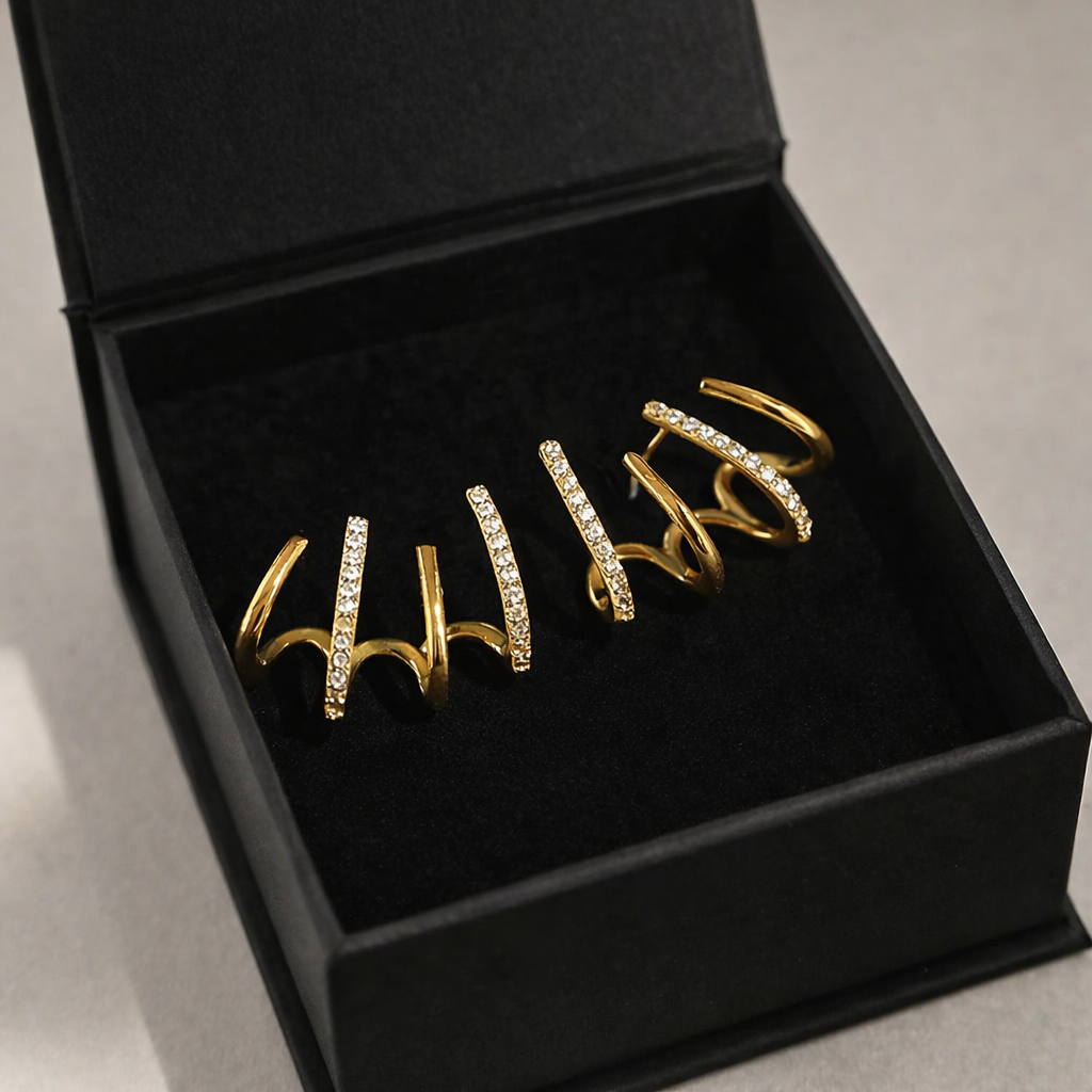 Evarune - Dames Oorbellen Spiral Design Zirkonia Moderne Elegantie