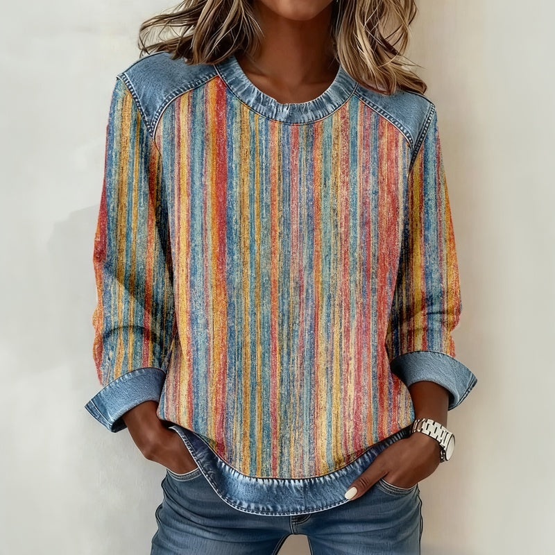 Brisavienne - Blouse Met Kleurrijke Strepen