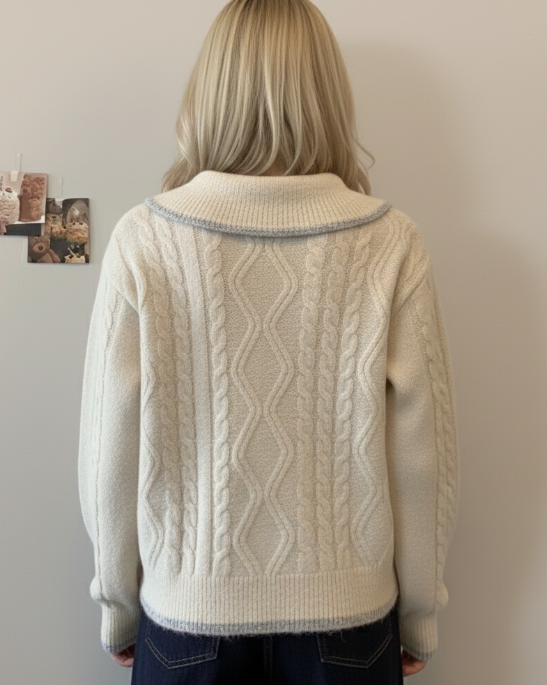 Oralissavine - Vintage Gebreide Hart Cardigan