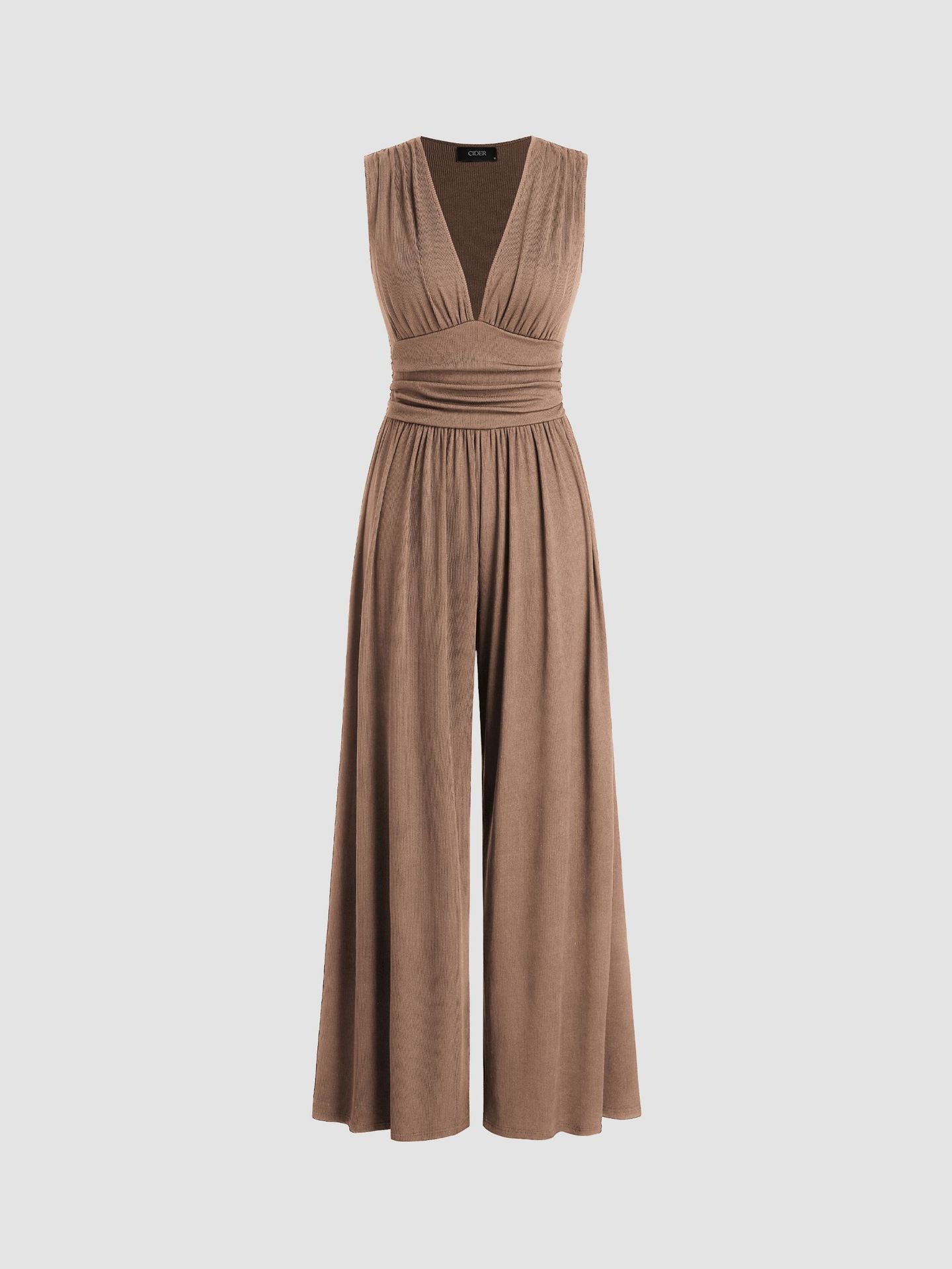Selenae - Chique brede mouwloze jumpsuit