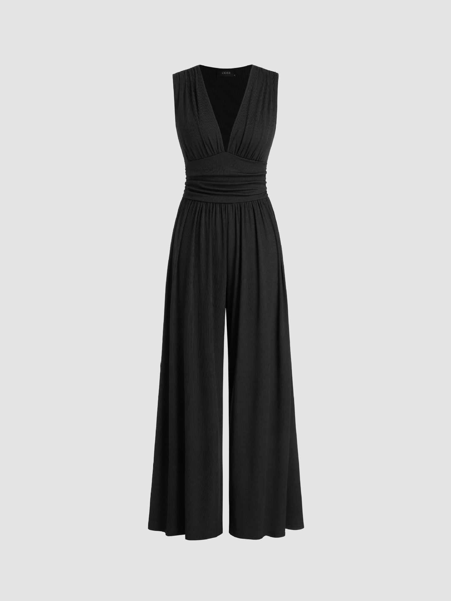 Aurevina - Dames jumpsuit zonder mouwen met V-hals en wijde benen