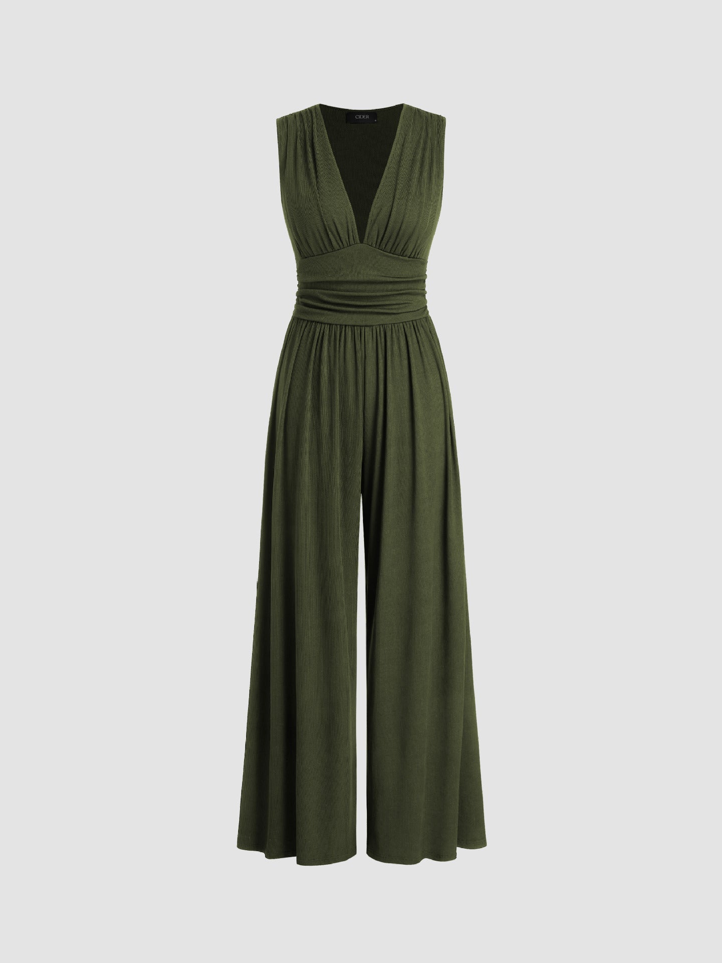 Selenae - Chique brede mouwloze jumpsuit