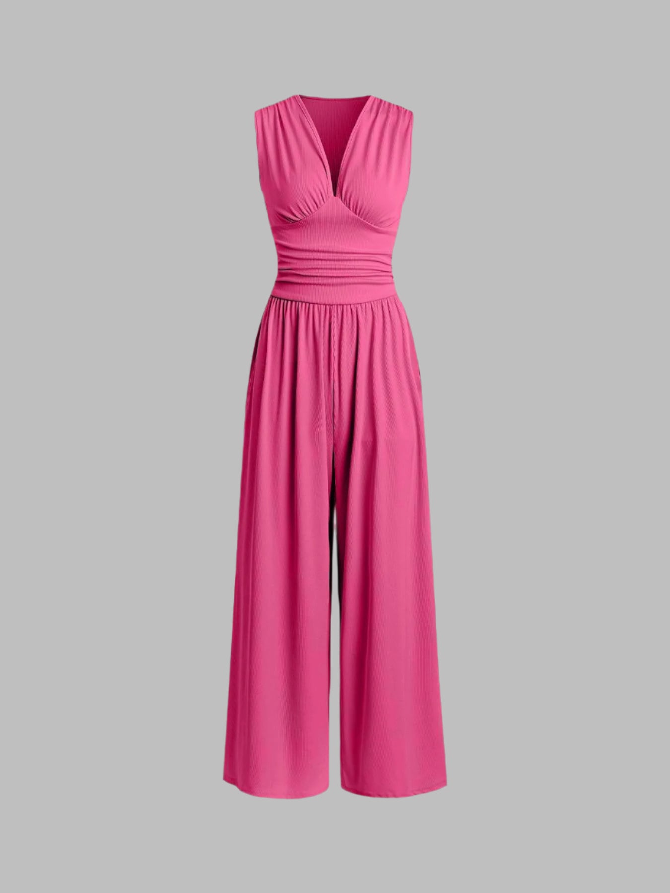 Aurevina - Dames jumpsuit zonder mouwen met V-hals en wijde benen