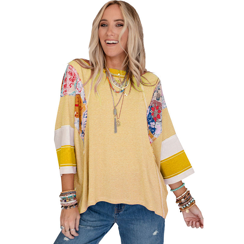 Mirelya - Top Batwing Patchwork Licht