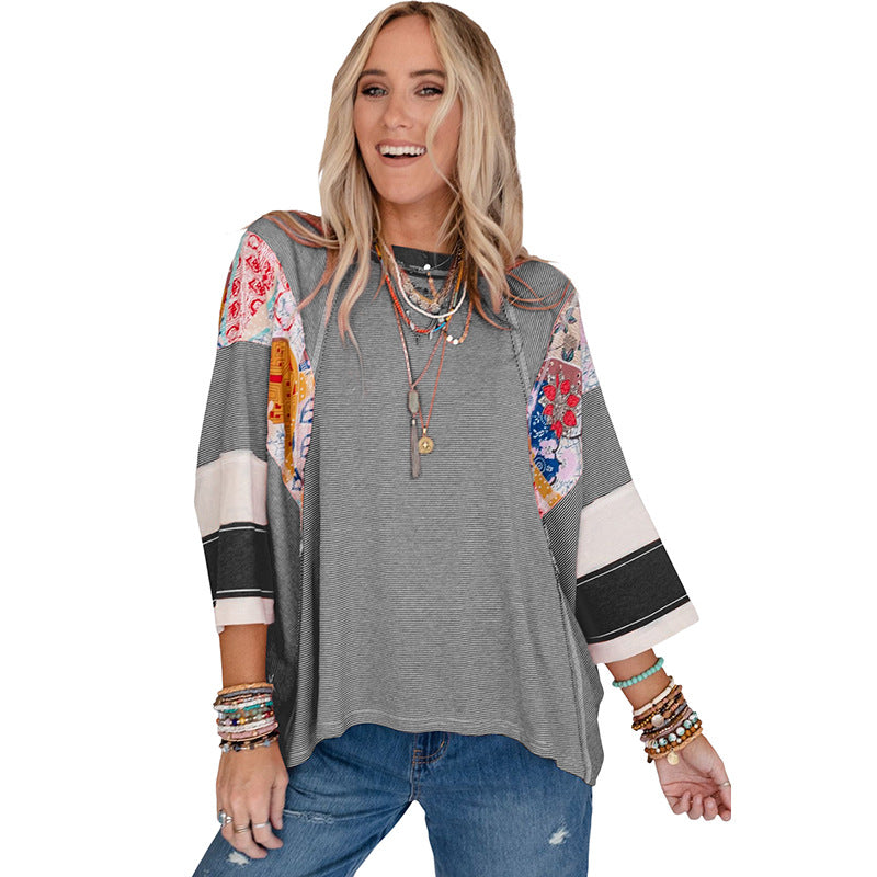 Mirelya - Top Batwing Patchwork Licht