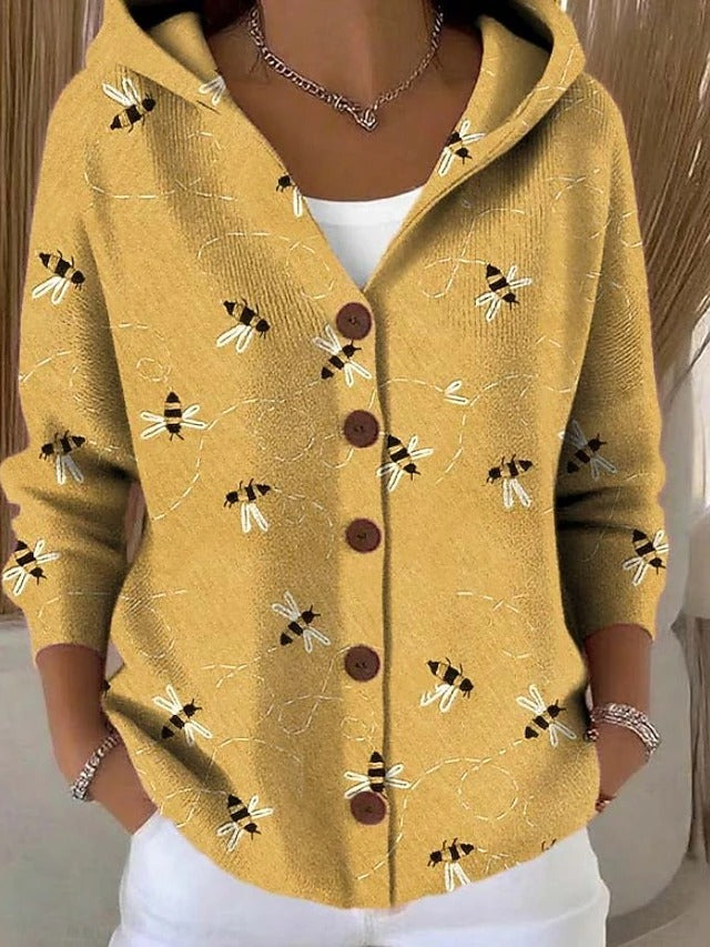 Neravellora - Artistieke Cardigan met Knopen en Kap