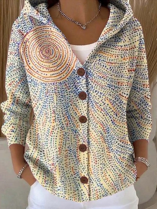 Neravellora - Artistieke Cardigan met Knopen en Kap