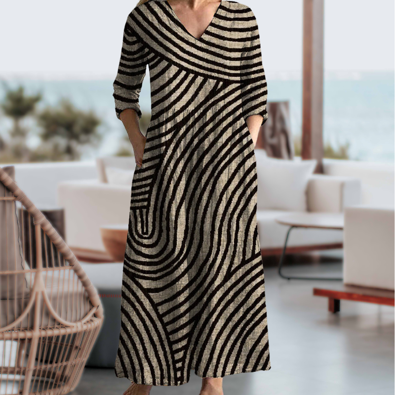 Arianna - Elegante en praktische gestreepte jurk