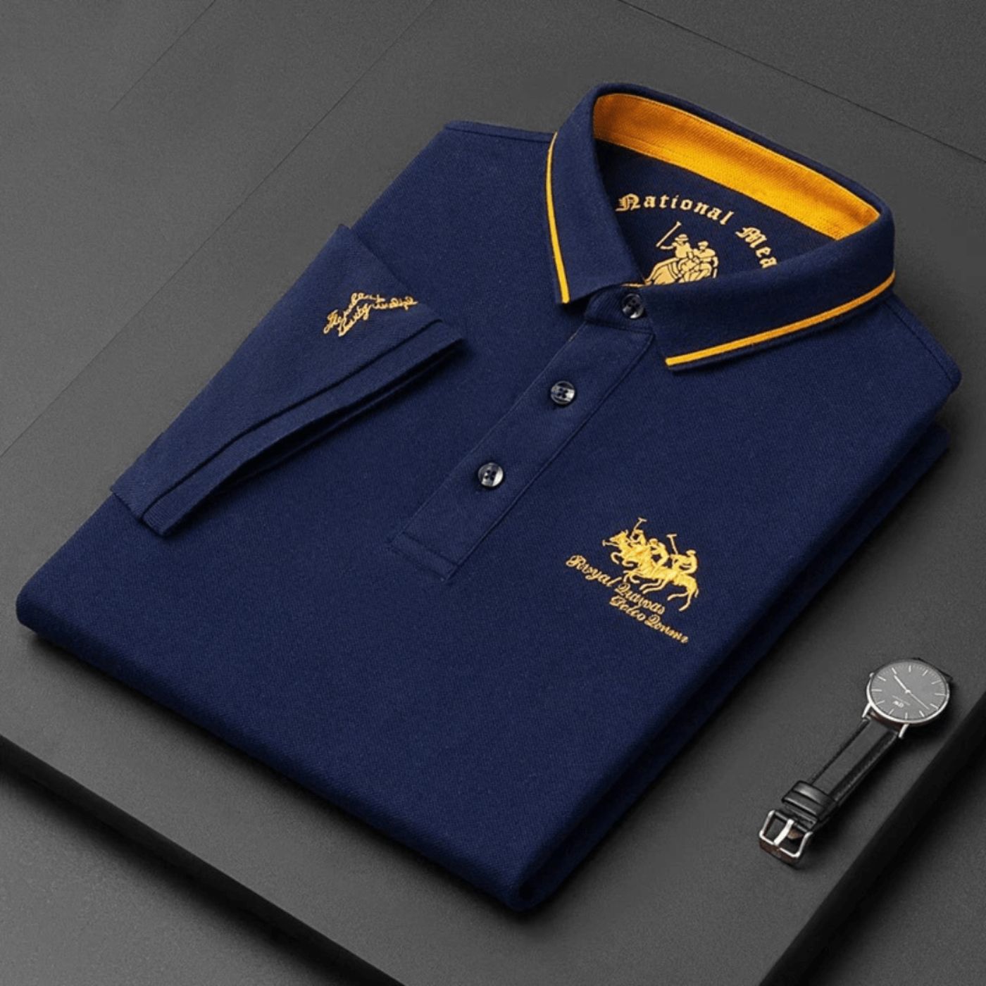 Evren - Geborduurd herenpolo van ademend polyester