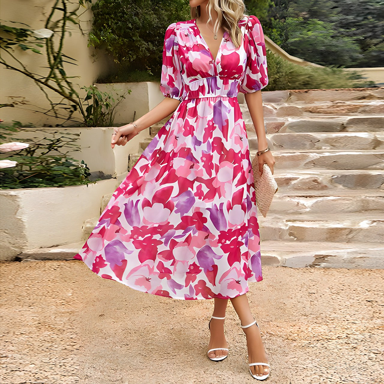 Téa - Elegante jurk met V-hals