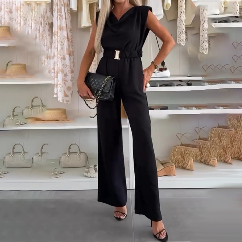 Loxellea - Dames Jumpsuit Vloeiend Met Gedefinieerde Taille Elegante Dagelijks Gebruik
